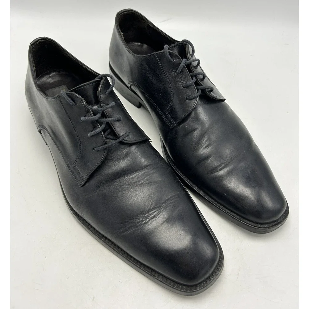 To Boot New York Dress Shoes Mens 9 Adam Derrick Italian Leather Black Flaw